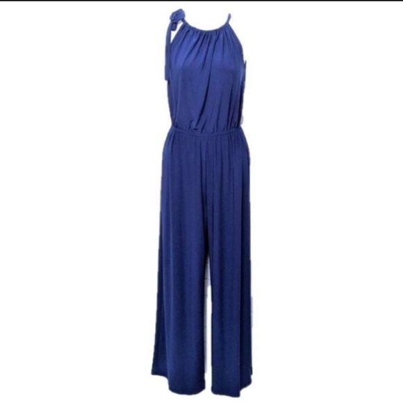 TIANA B. Halter Slinky Wide Leg Jumpsuit S - Picture 1 of 8